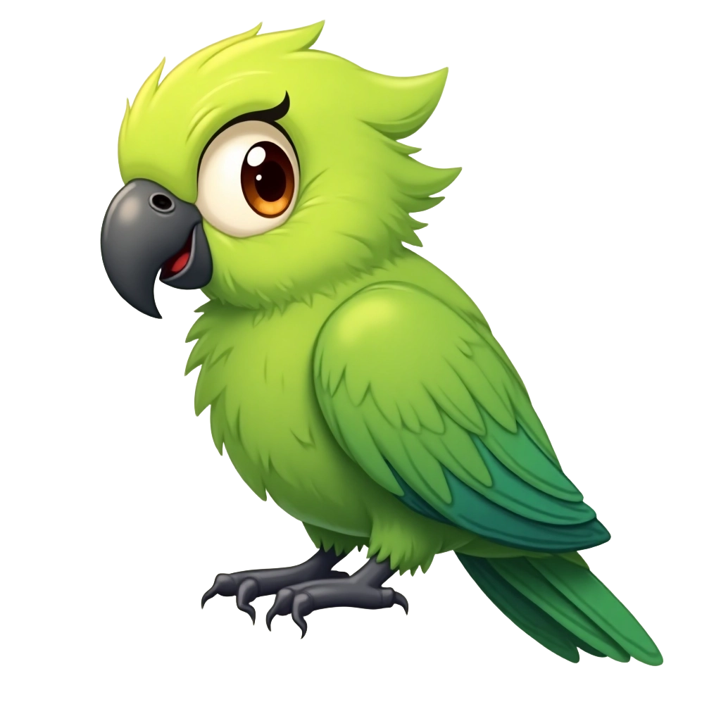 Cute Green Parrot